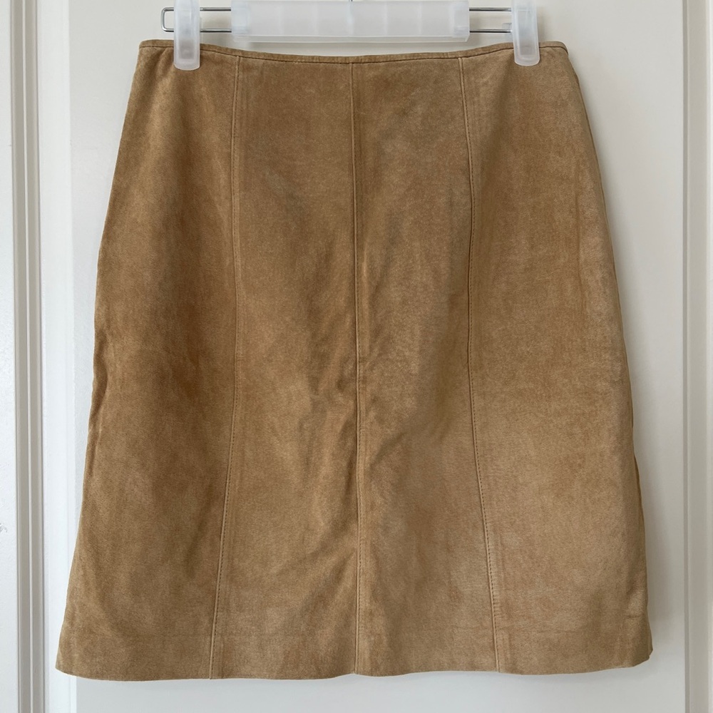 Ann Taylor Petites 100% Leather Skirt Tan Camel Size 2P - Picture 6 of 10